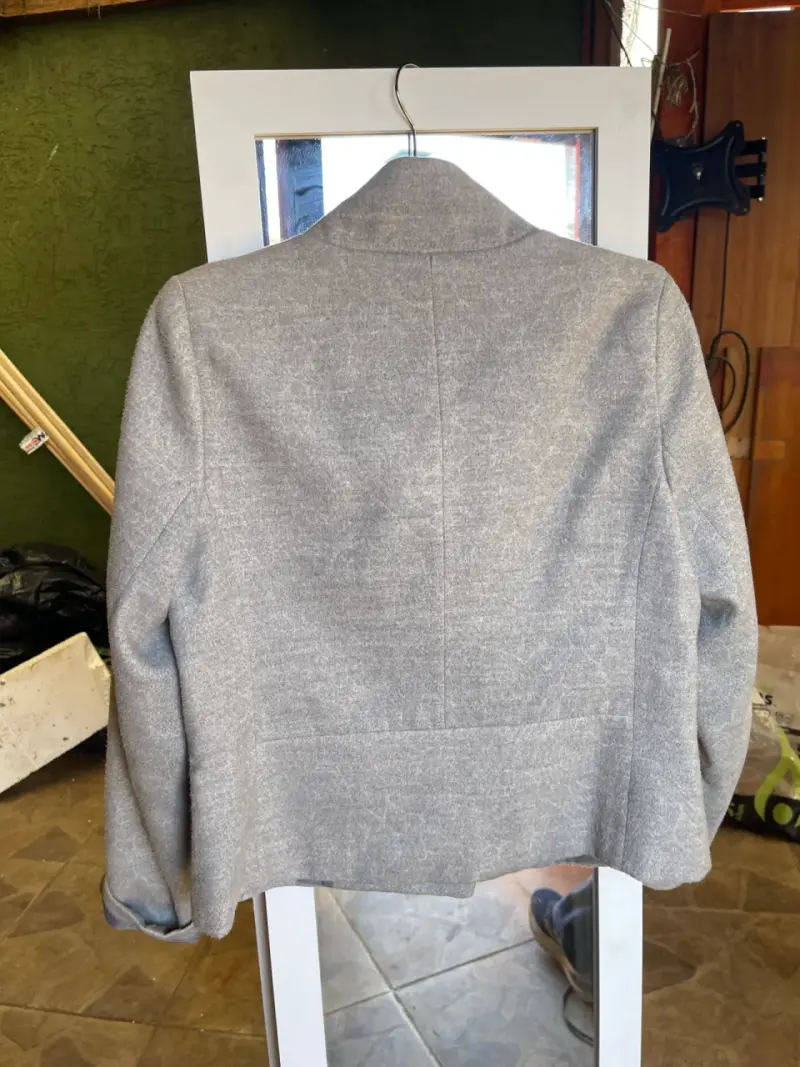 Chaqueta gris de lana para mujer BNYS - 2