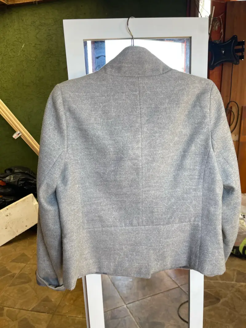Chaqueta gris de lana para mujer BNYS - 3