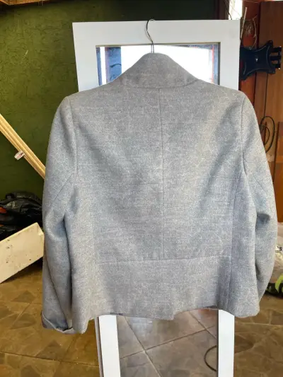 Chaqueta gris de lana para mujer BNYS - miniatura 3