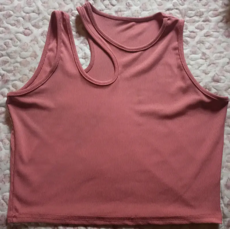 Top sin mangas color rosa para mujer