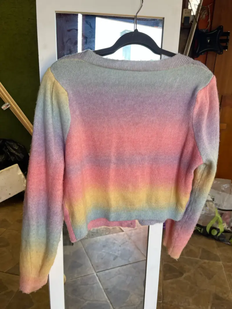 Chaleco de punto degradado multicolor para mujer - 2