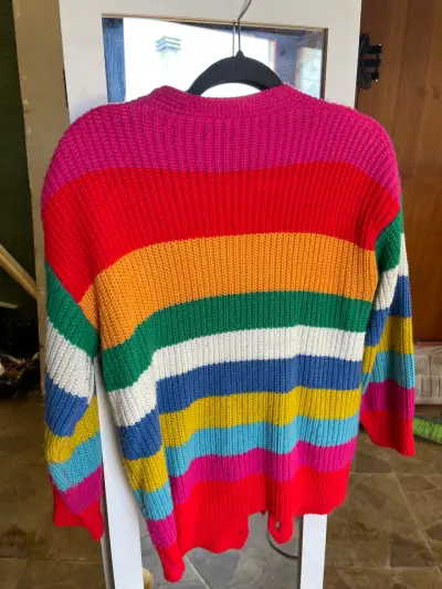 Cardigan de rayas multicolor para mujer - miniatura 2