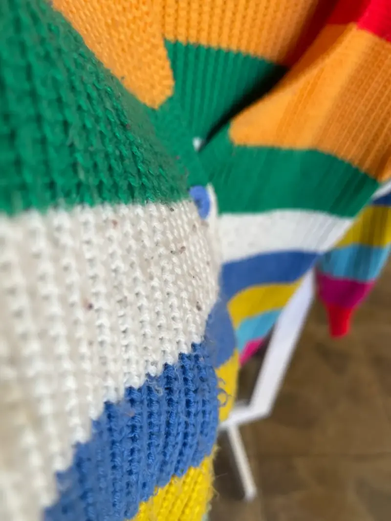 Cardigan de rayas multicolor para mujer - 3
