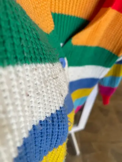 Cardigan de rayas multicolor para mujer - miniatura 3