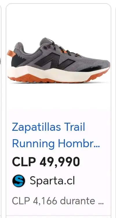 Zapatillas Trail Running Hombre Gris Naranja - miniatura 1
