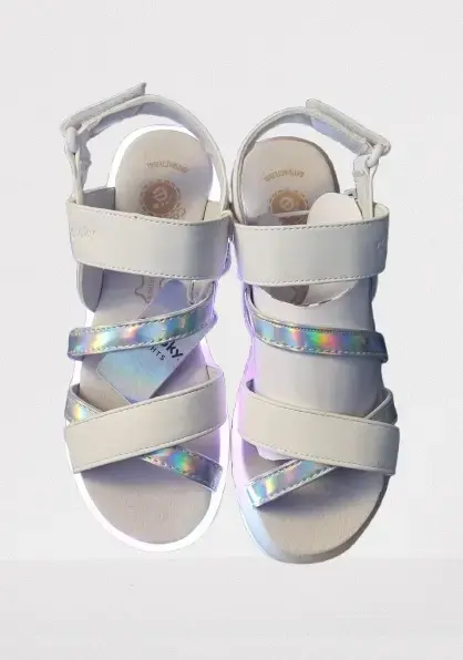 Sandalias blancas con luces para niñas - 1