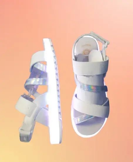 Sandalias blancas con luces para niñas - 2