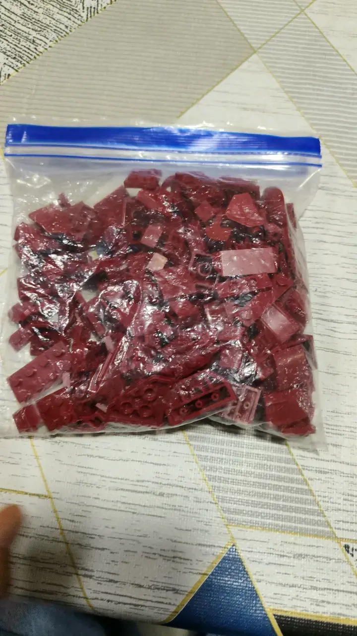 Bloques de Lego rojo oscuro en bolsa - 2