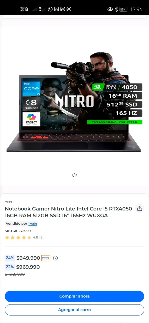 Notebook Gamer Acer Nitro Lite 16 pulgadas - 3