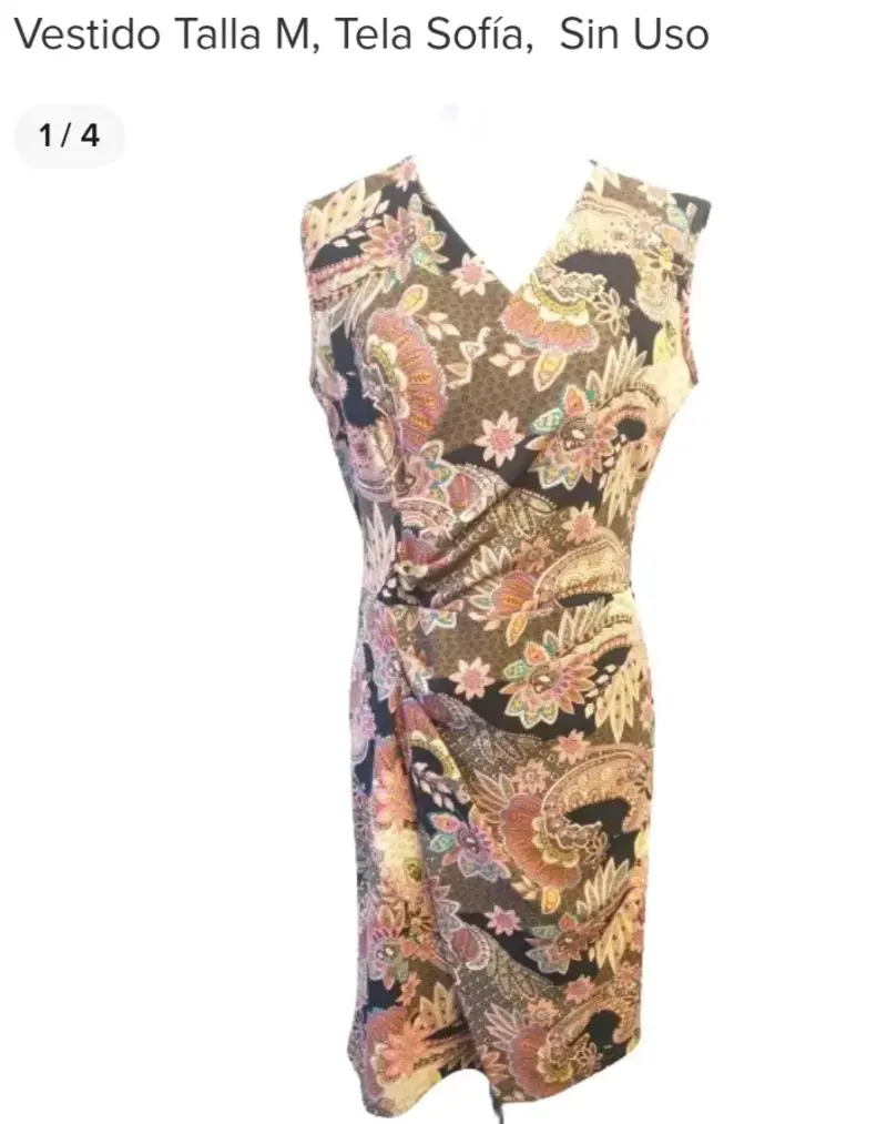 Vestido estampado sin mangas talla M - 1