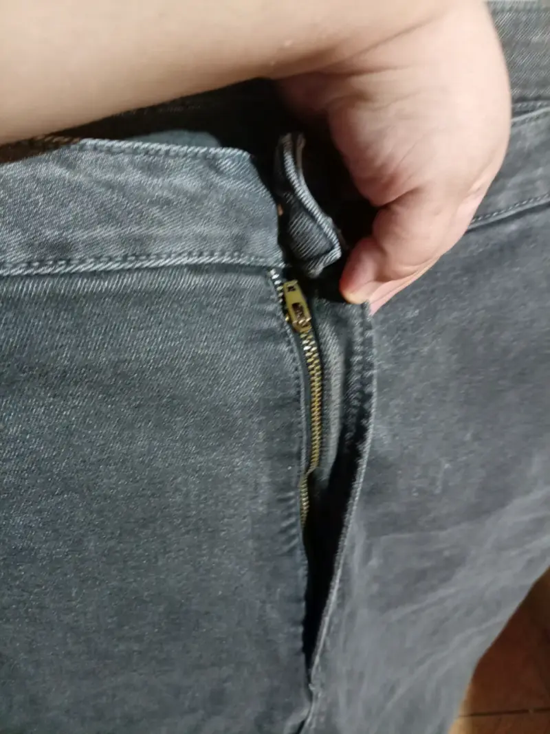 Jeans gris super skinny de talle alto - 1