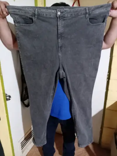 Jeans gris super skinny de talle alto - miniatura 3