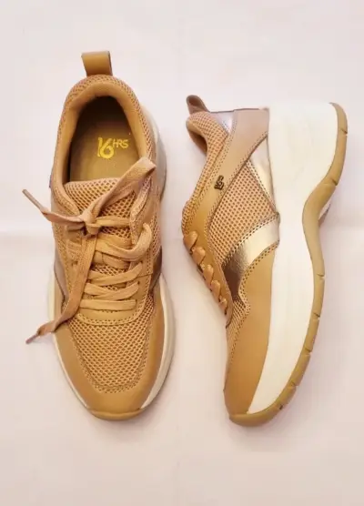 Zapatillas deportivas beige 16 HRS para mujer - miniatura 1