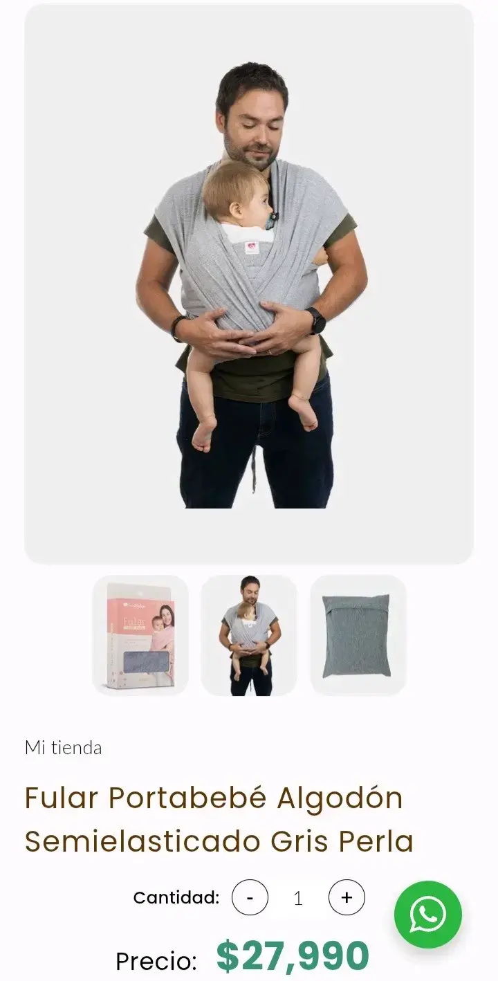Fular portabebé ergonómico gris - 1