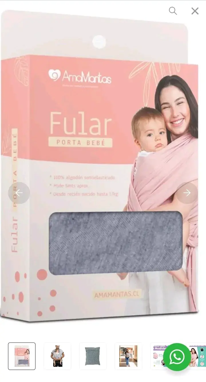 Fular portabebé ergonómico gris - 2