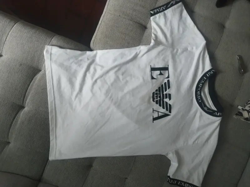 Polera Blanca Emporio Armani Logo Grande - 1