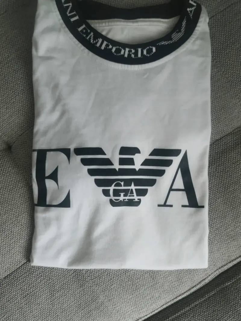 Polera Blanca Emporio Armani Logo Grande - 3