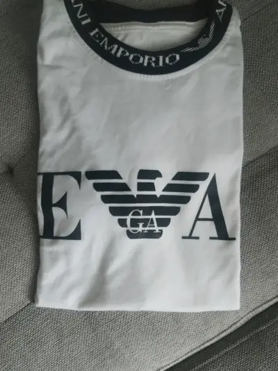 Polera Blanca Emporio Armani Logo Grande - miniatura 3