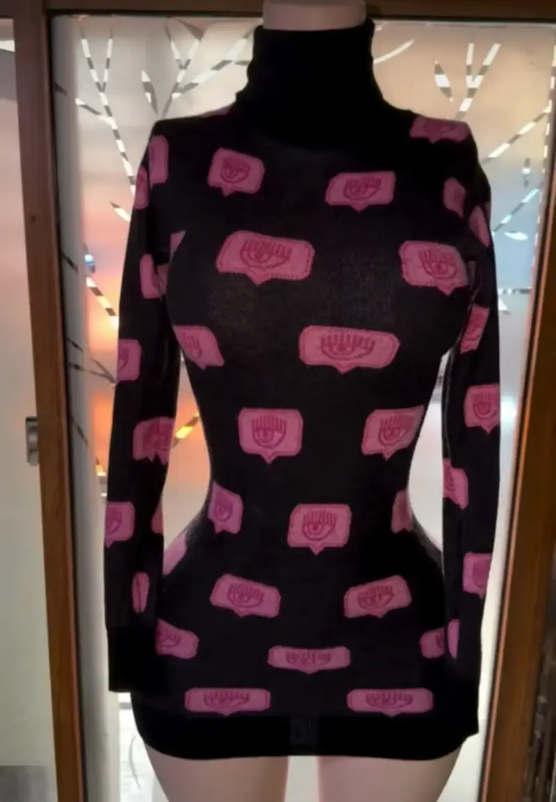 Vestido lanilla gruesa rigida rosa Chiara Ferra - 1