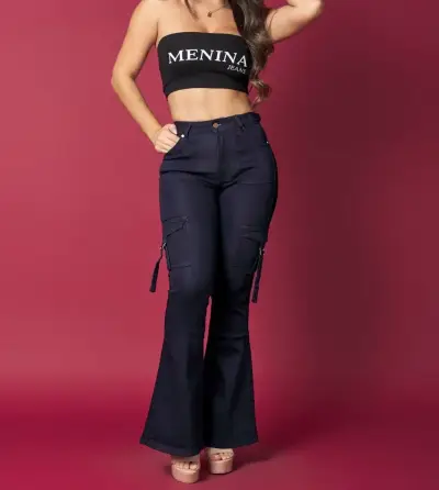Jeans flare cargo 46 - miniatura 1