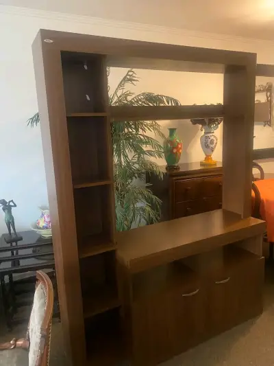 Centro de entretenimiento Inval madera café - miniatura 1