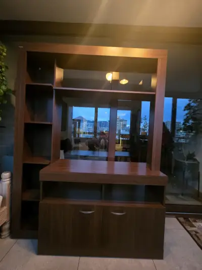 Centro de entretenimiento Inval madera café - miniatura 3