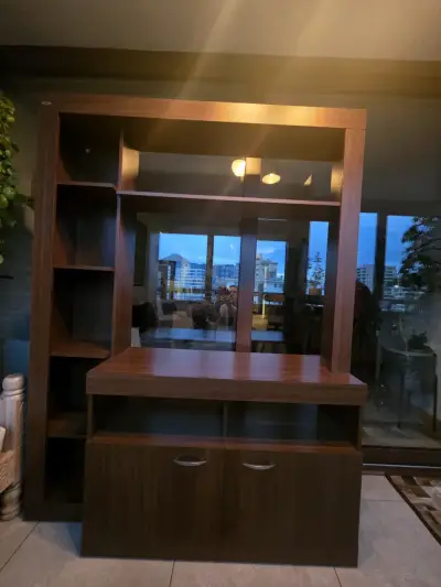 Centro de entretenimiento Inval madera café - miniatura 4
