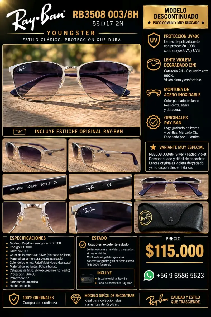 Gafas de Sol Ray-Ban Youngster RB3508 Plata - 1