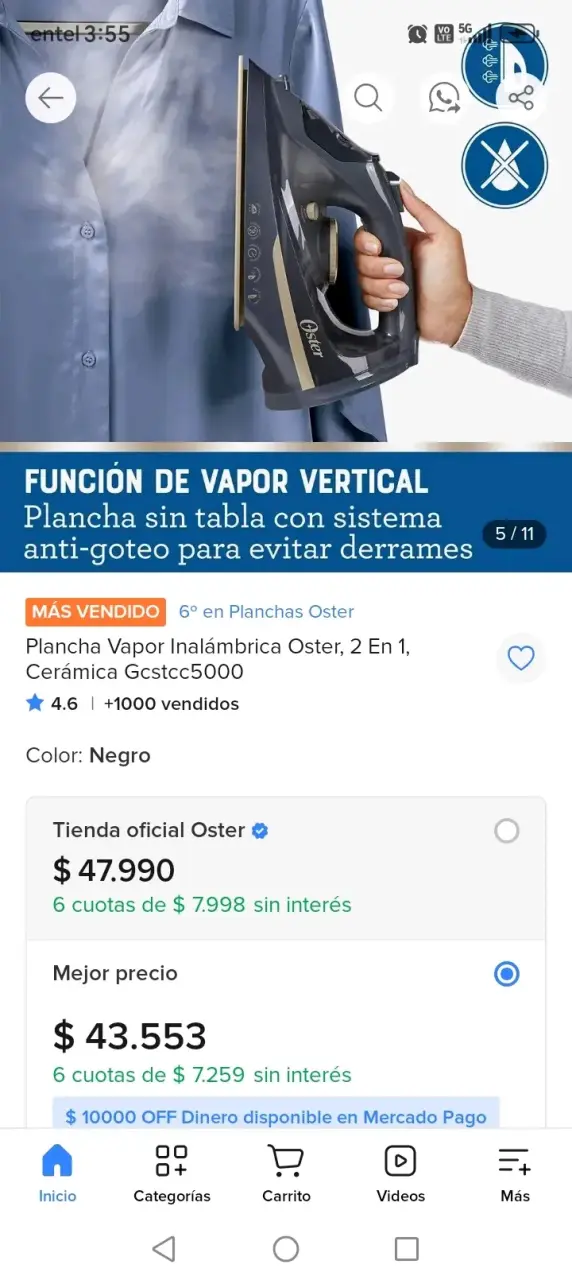 Plancha a vapor Oster Aeroglide Max azul - 3