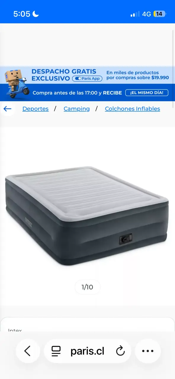 Colchón inflable Intex con bomba integrada - 1