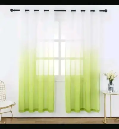 Cortinas translúcidas degradadas verde y rosado - miniatura 2
