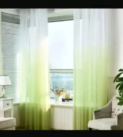 Cortinas translúcidas degradadas verde y rosado - miniatura 3