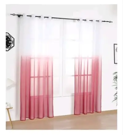 Cortinas translúcidas degradadas verde y rosado - miniatura 5
