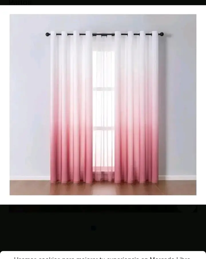 Cortinas translúcidas degradadas verde y rosado - 6