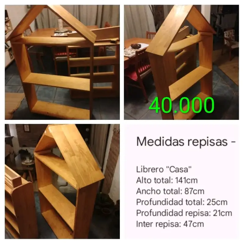Librero de Madera en Forma de Casa