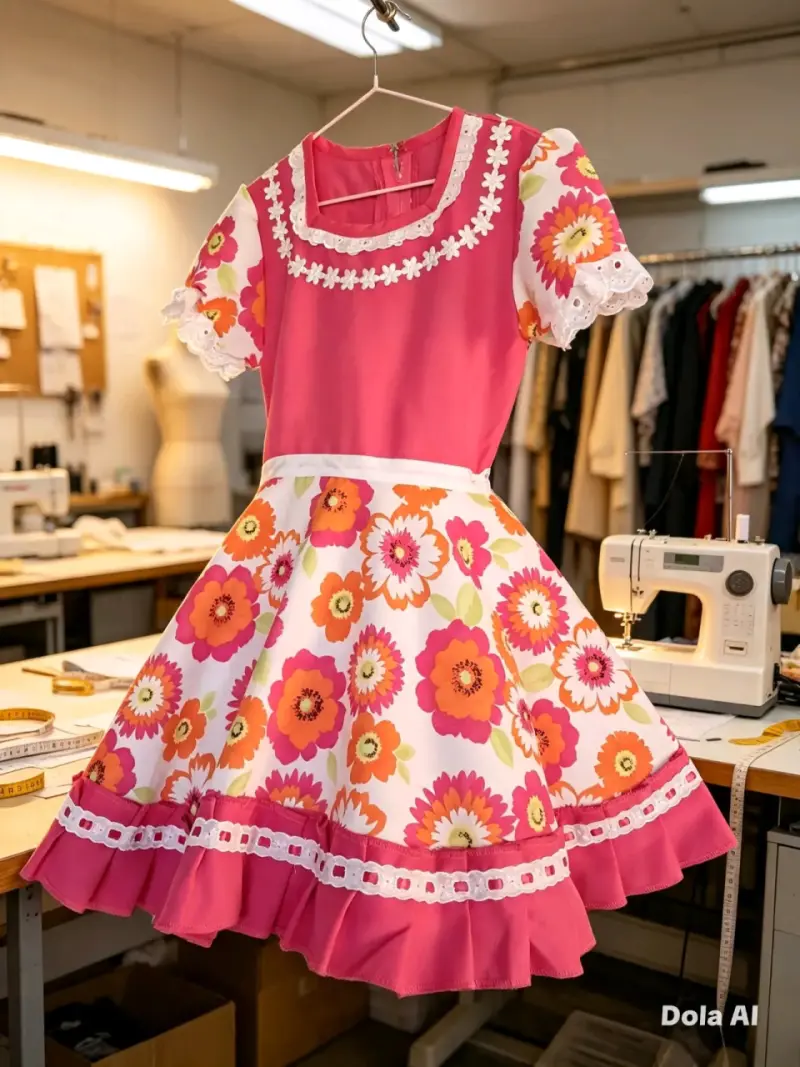 Vestido de huasita con falso