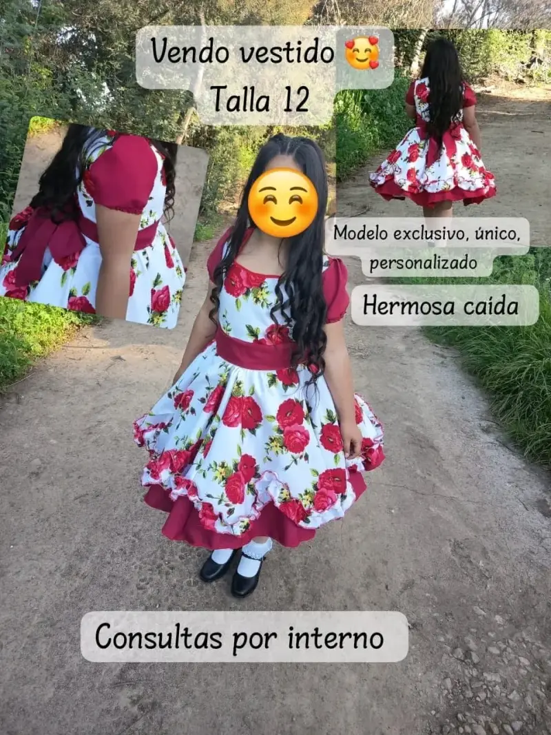 Vestido floral para niña talla 12