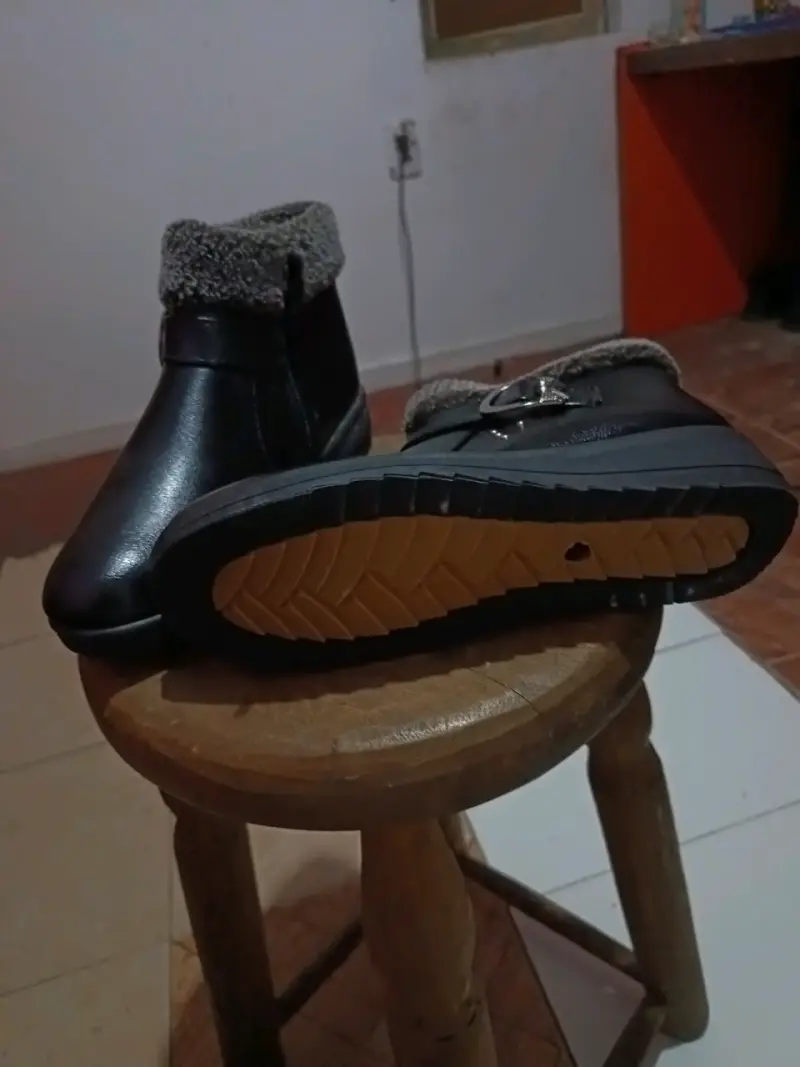 Botines de invierno negros con forro de felpa - 3