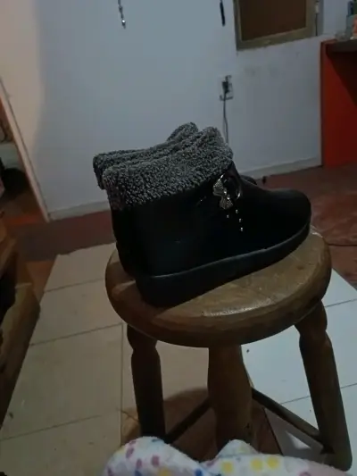Botines de invierno negros con forro de felpa - miniatura 4