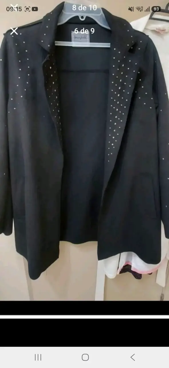 Blazer negro con detalles brillantes Greenfield