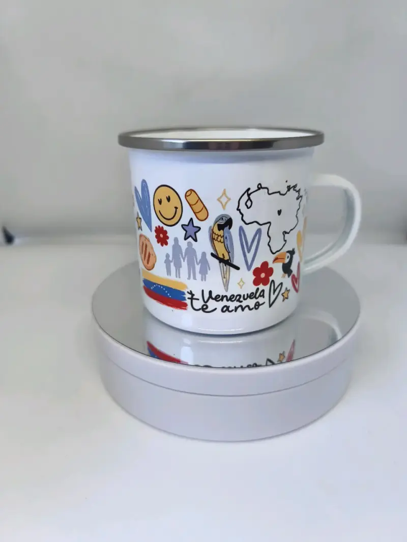 Taza de peltre con diseño Venezuela personalizado - 1