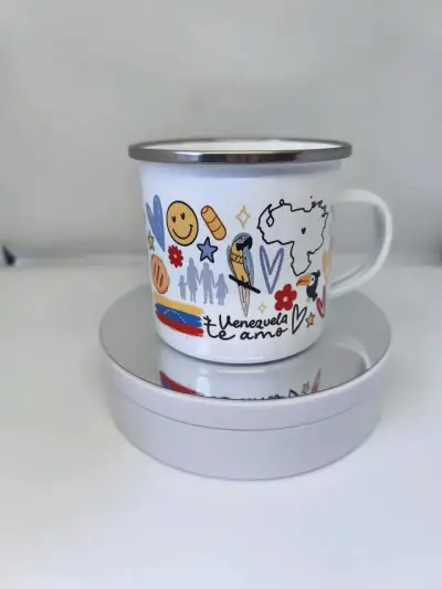 Taza de peltre con diseño Venezuela personalizado - miniatura 1