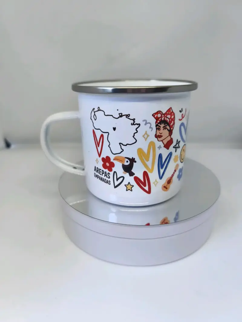 Taza de peltre con diseño Venezuela personalizado - 3