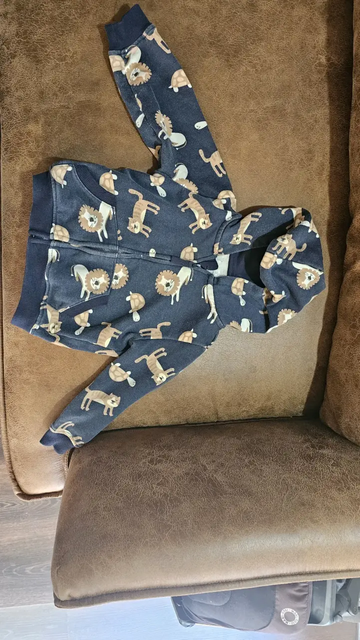 Polerón infantil azul con diseño de león - 3