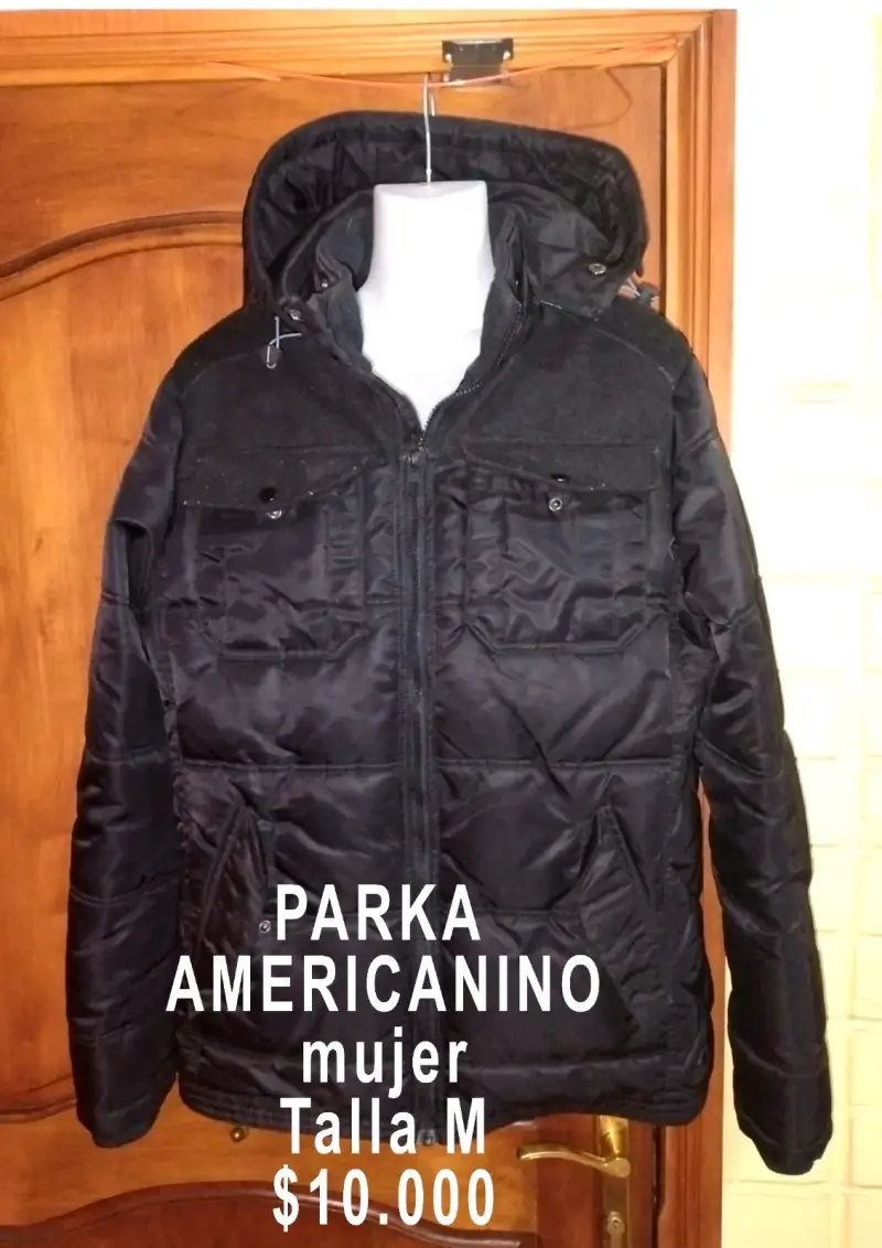 Parka negra para mujer talla M