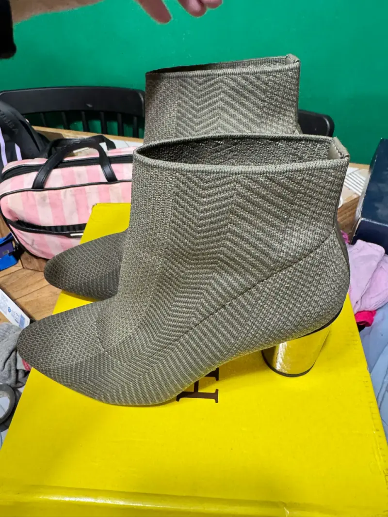 Botines de tela con tacón metálico - 2