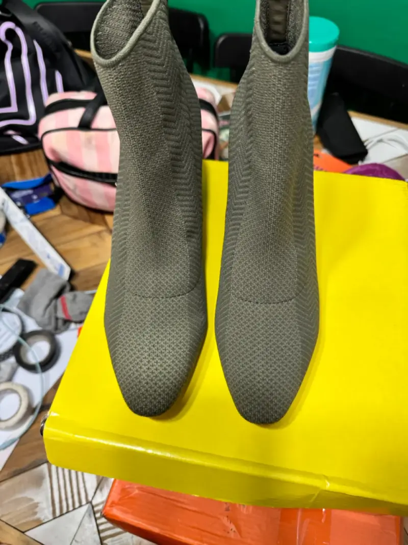 Botines de tela con tacón metálico - 3