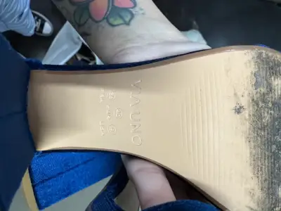 Sandalias de tacón alto azul Via Uno - miniatura 4