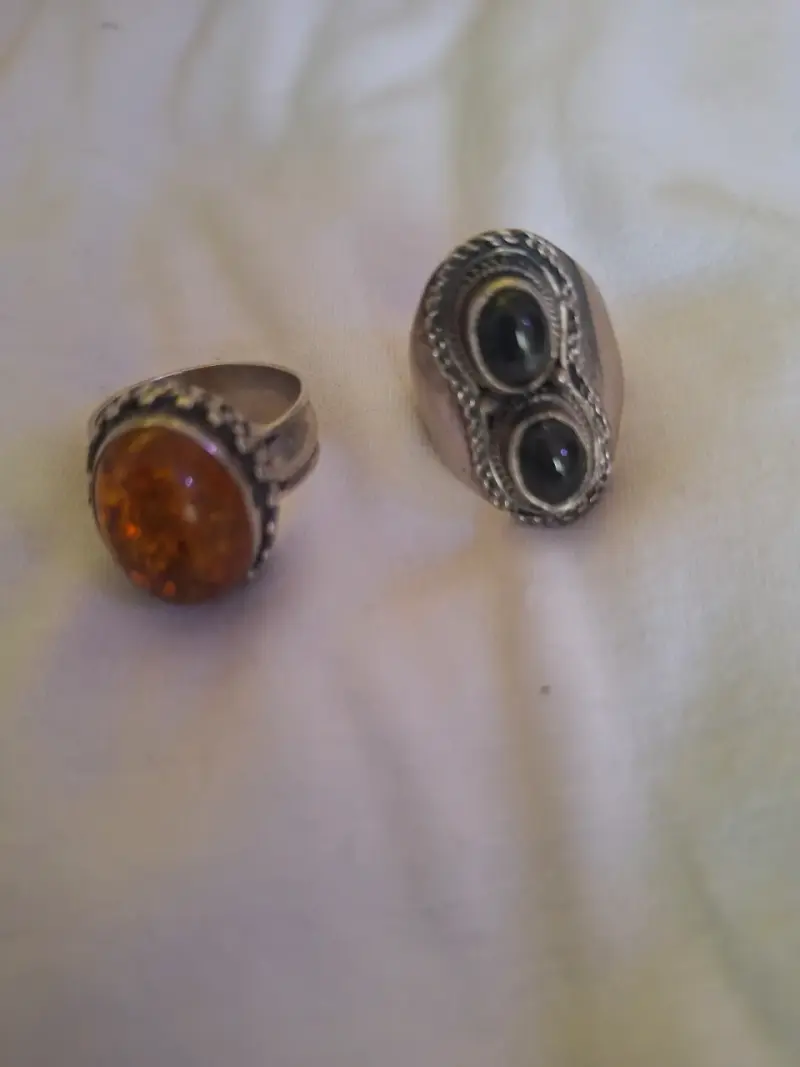 Anillos de plata con piedras naturales - 1