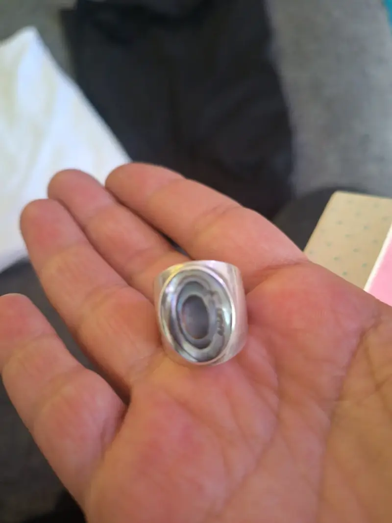 Anillo de plata 950 con diseño ovalado - 2